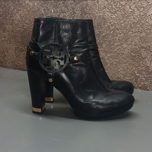Tory Burch Heeled Leather Moto Booties